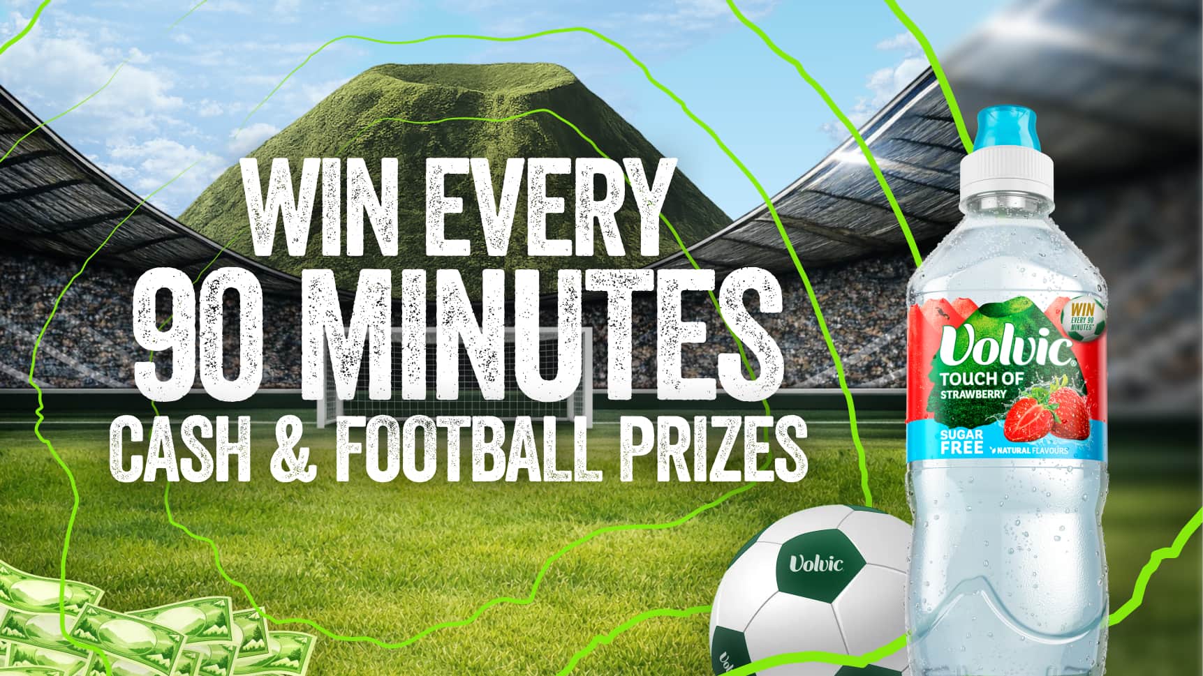 Volvic Win Vip Volvic UK: Win Cash and Football prizes Every 90 Minutes with Volvic